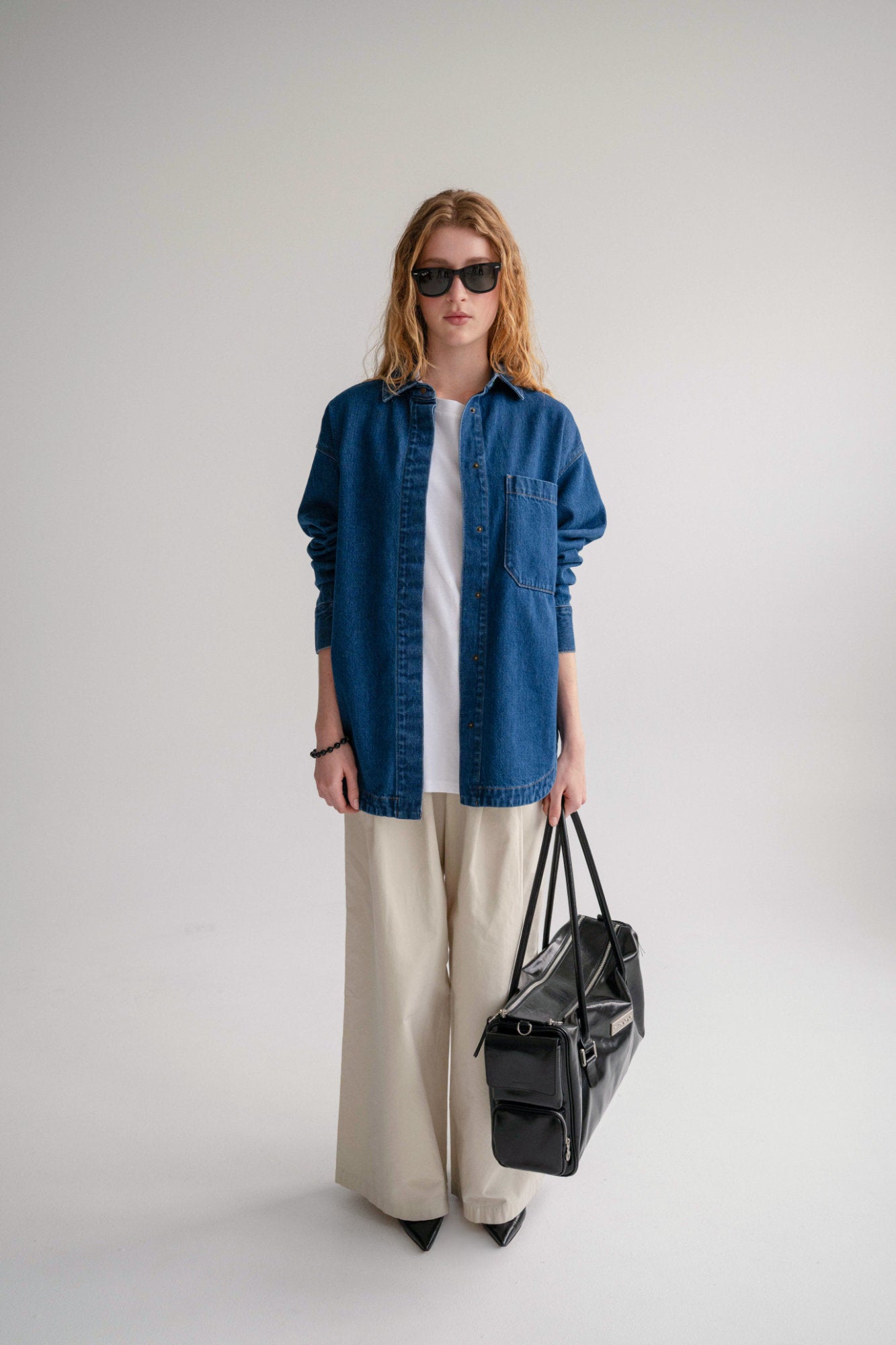 The Ari Overshirt - Mid-Blue Women