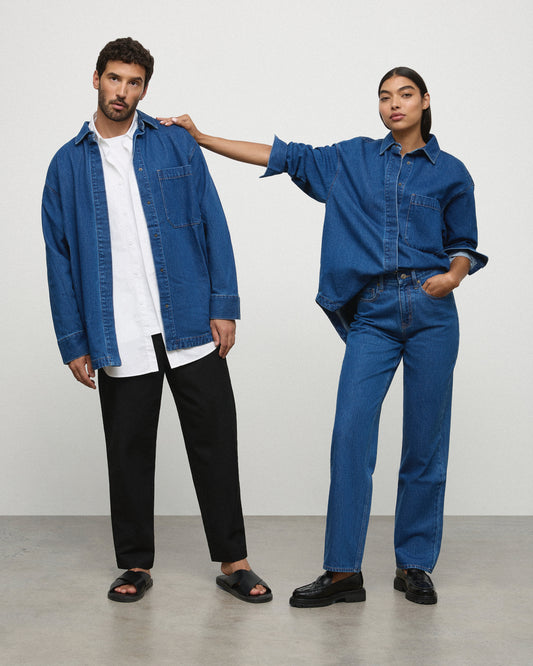 The Ari Overshirt - Mid-Blue