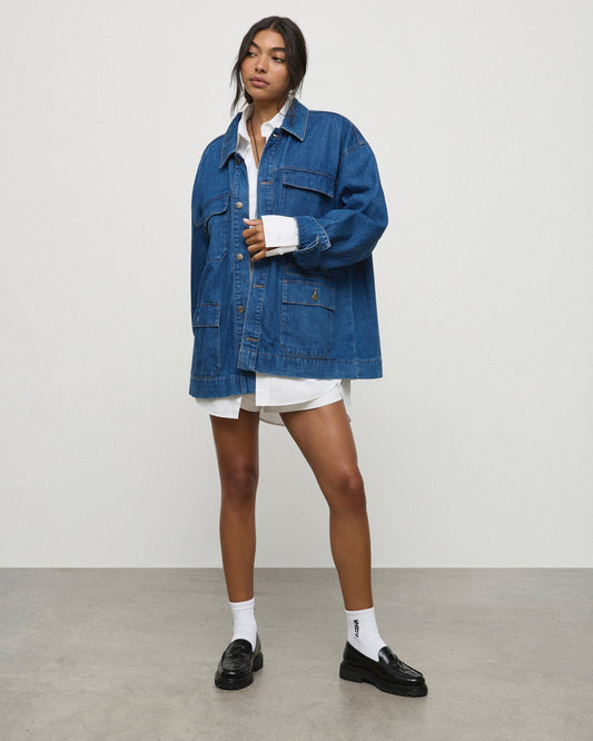 The Brooklyn Jacket - Mid-Blue Women