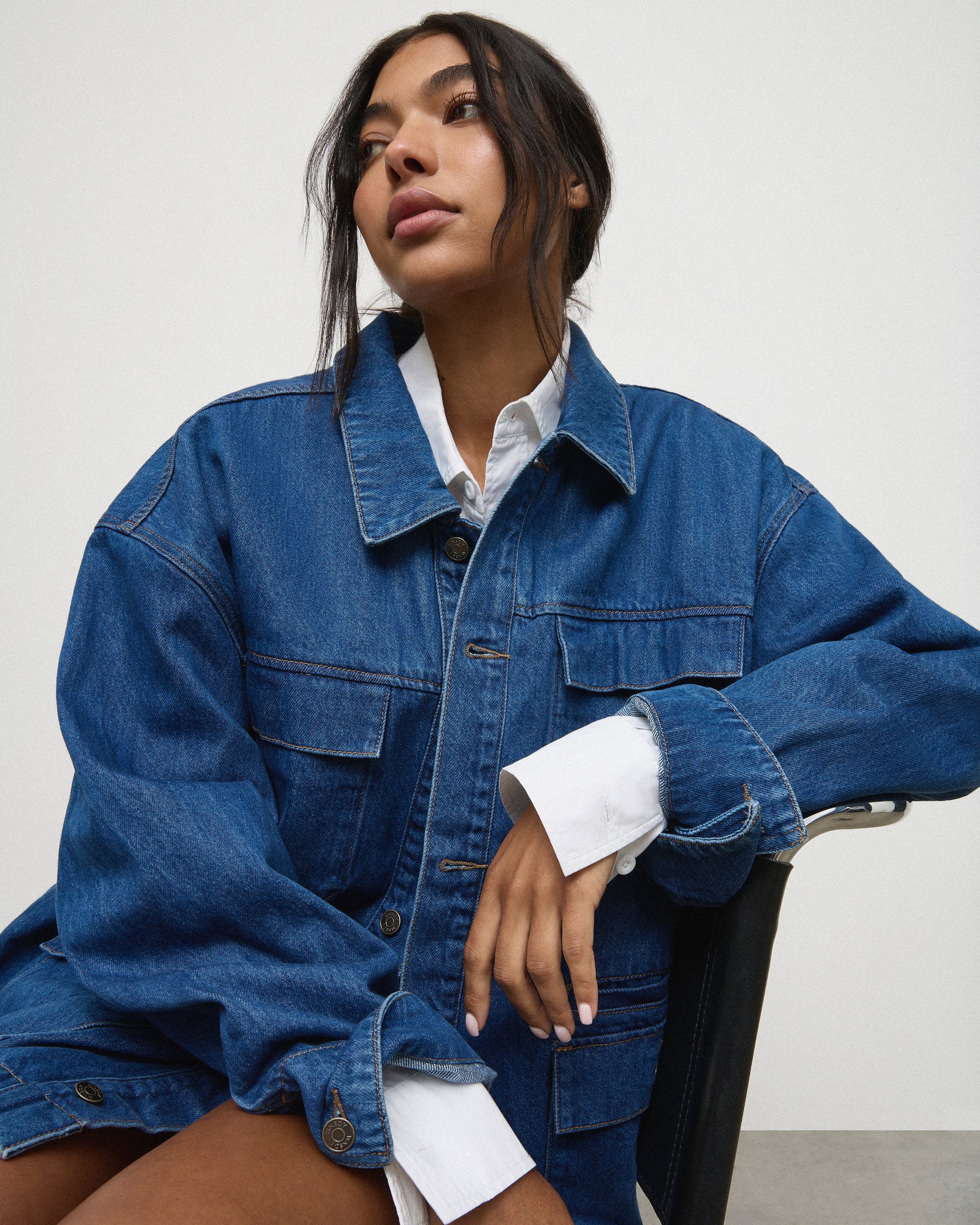 The Brooklyn Jacket - Mid-Blue Women