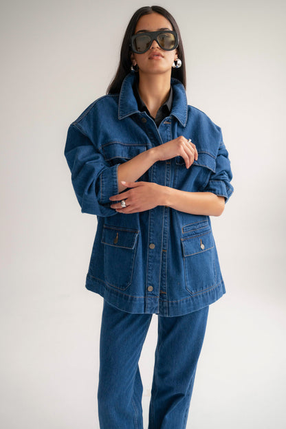 The Brooklyn Jacket - Mid Blue Women