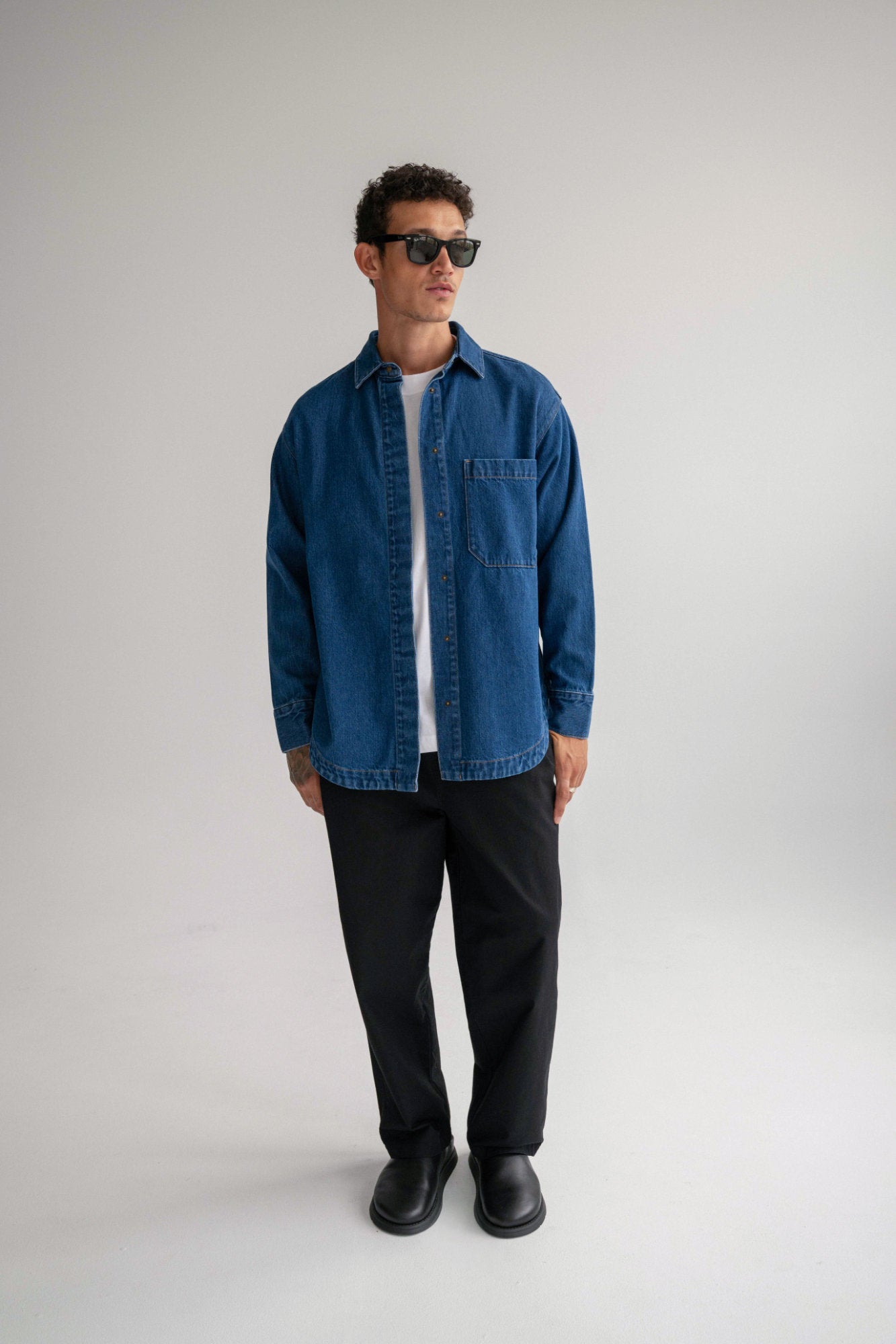The Ari Overshirt - Mid Blue Men