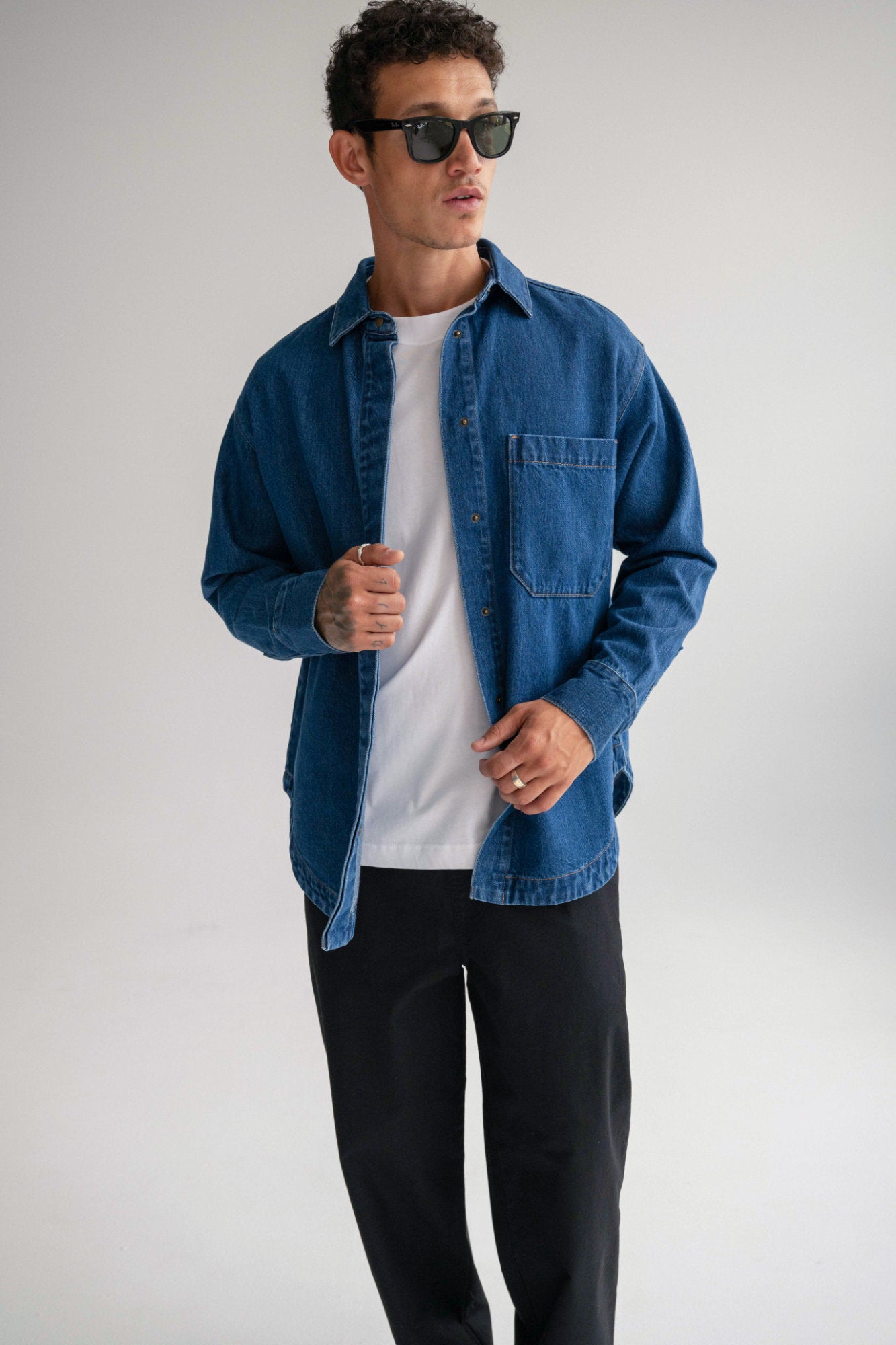 The Ari Overshirt - Mid Blue Men