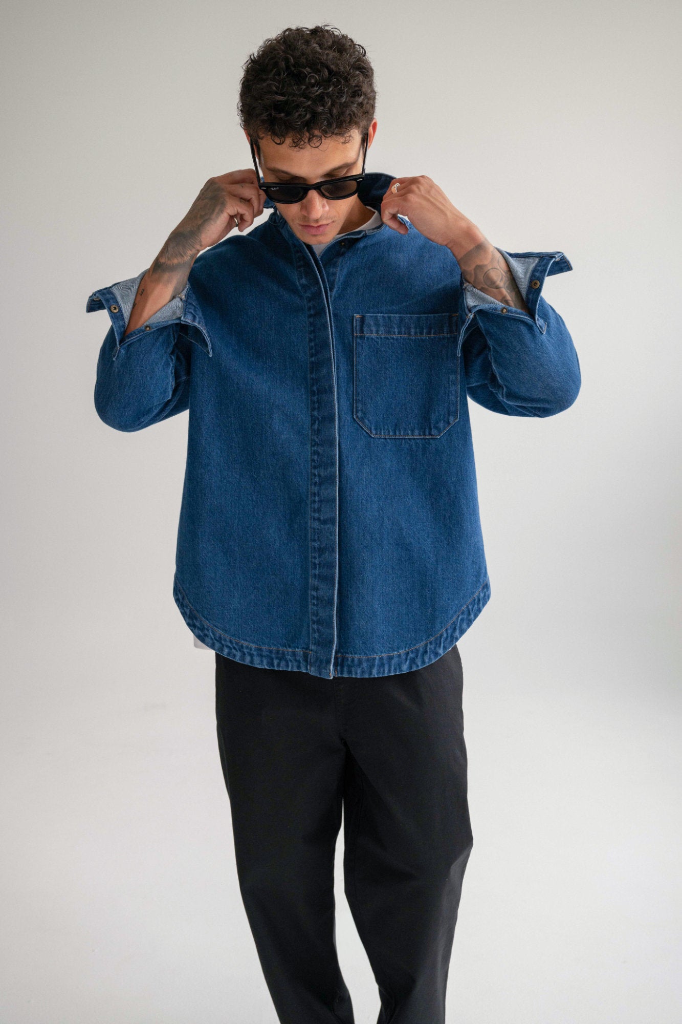 The Ari Overshirt - Mid Blue Men
