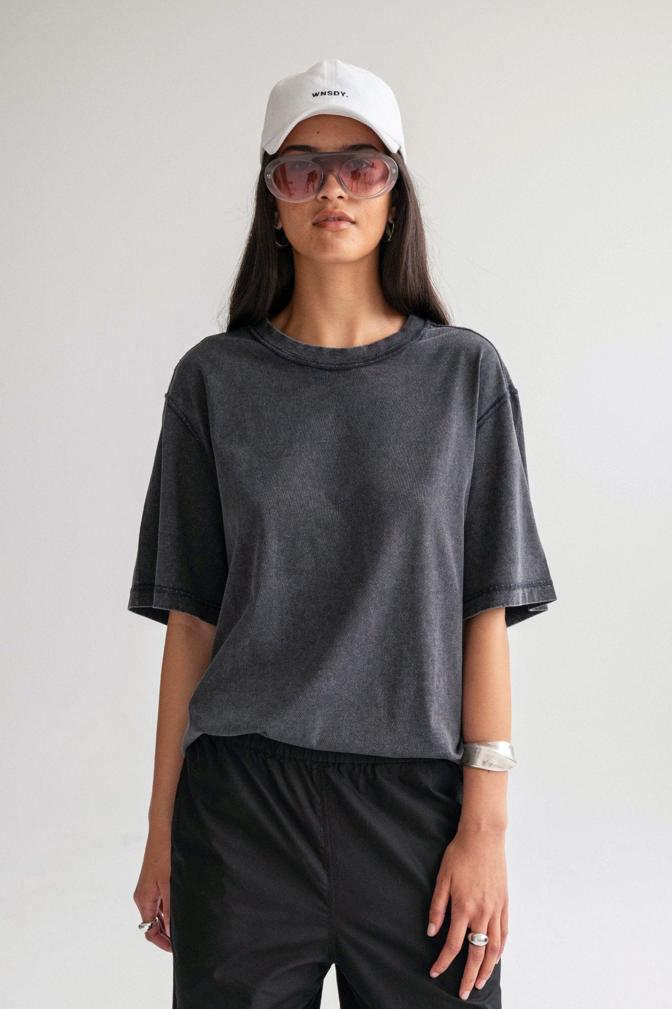The Atlas Tee - Washed Black - Women