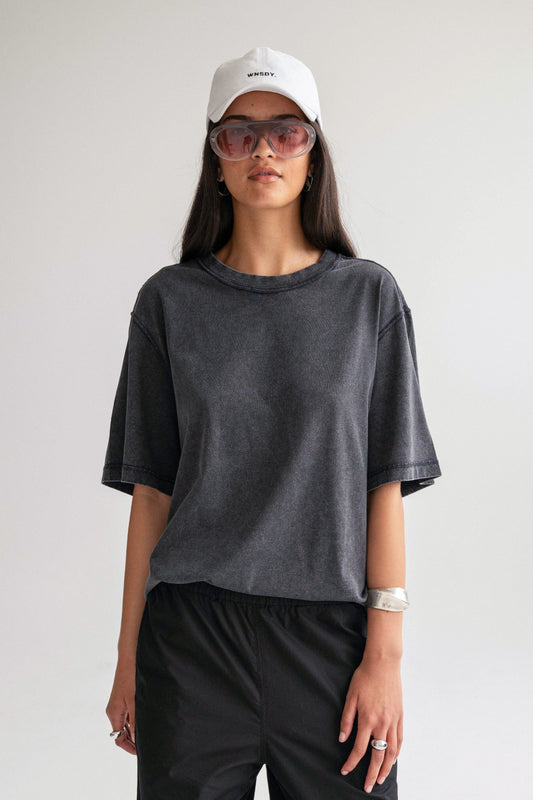 The Atlas Tee - Washed Black - Women