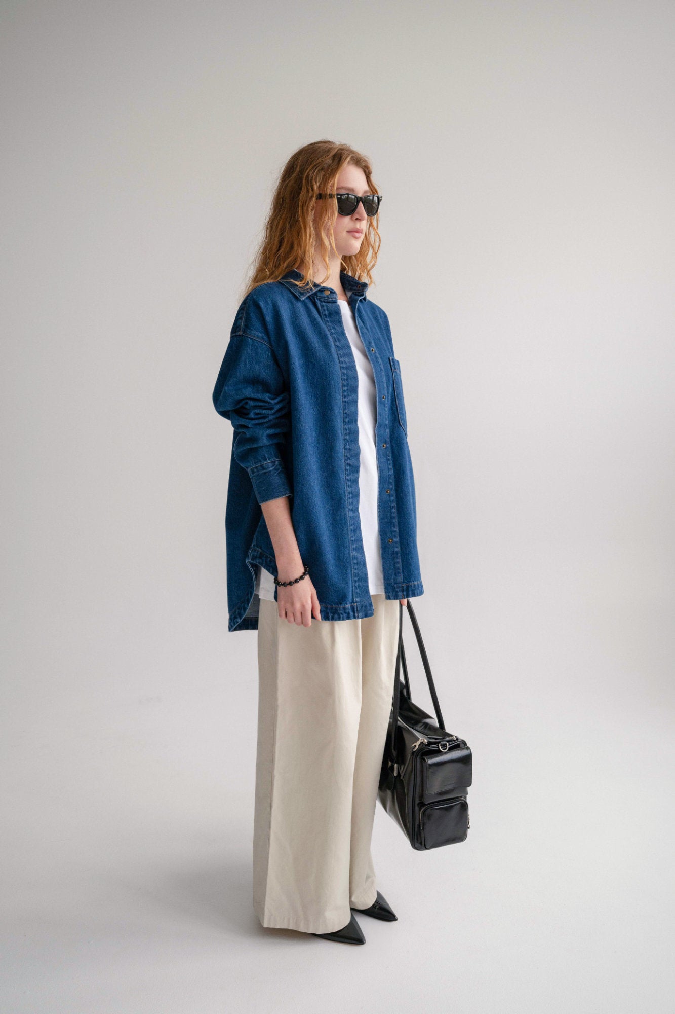 The Ari Overshirt - Mid-Blue Women