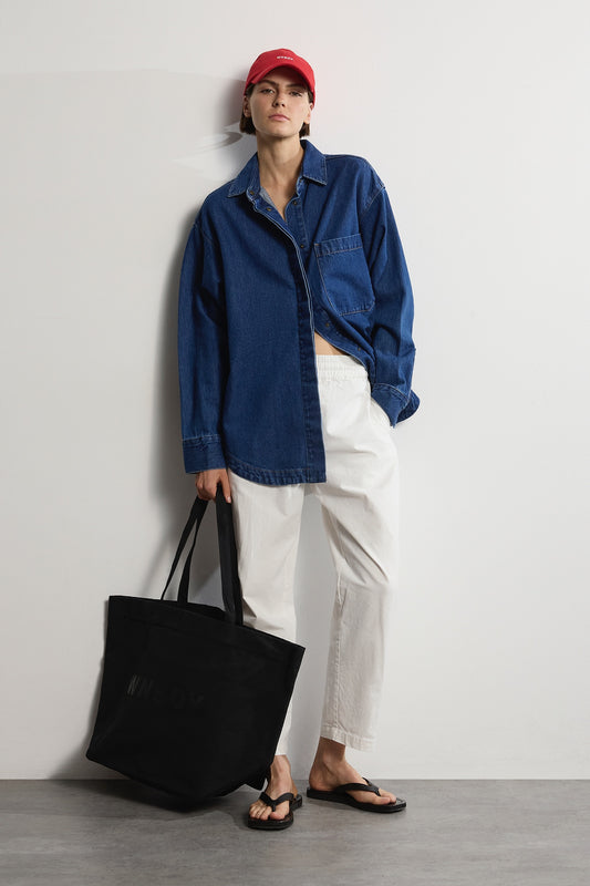 The Ari Overshirt - Mid-Blue Women
