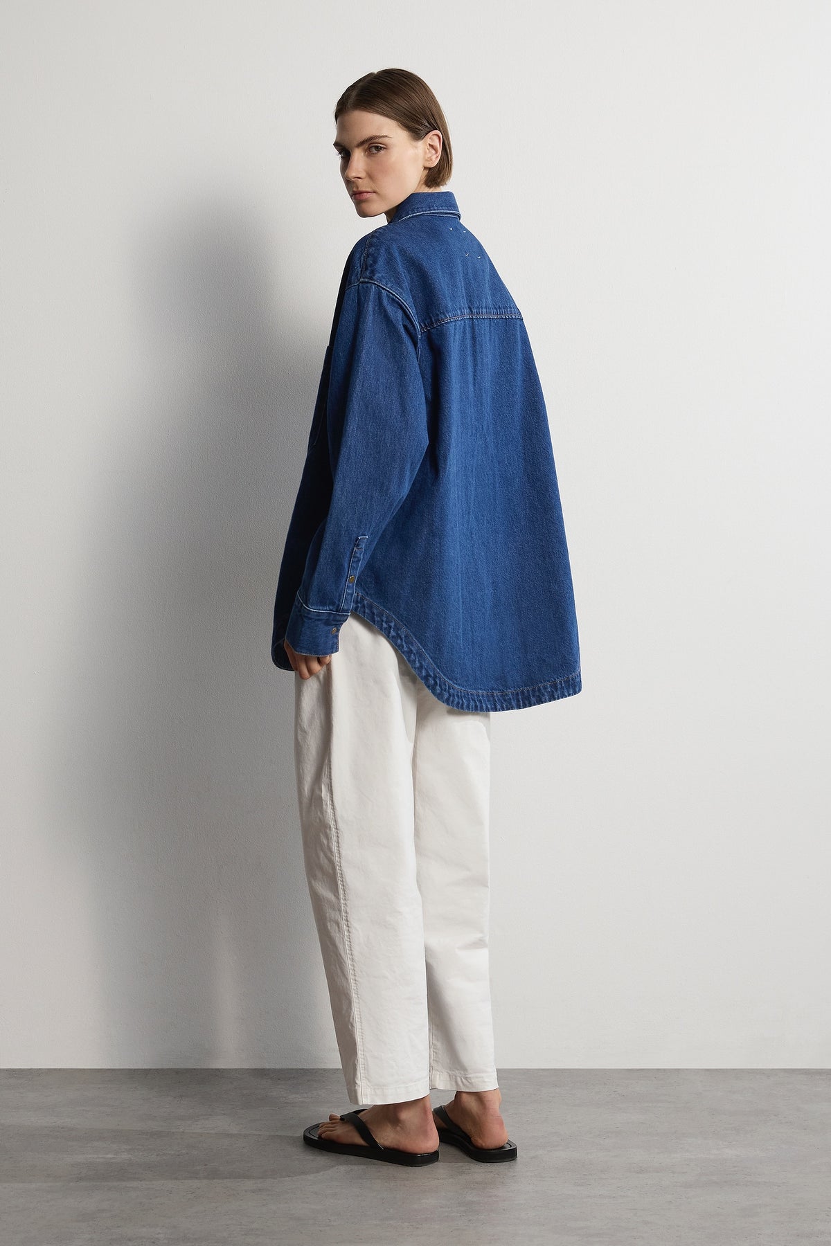 The Ari Overshirt - Mid-Blue Women