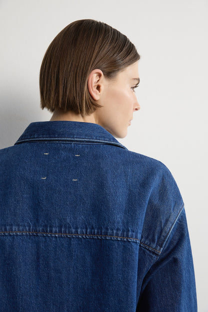 The Ari Overshirt - Mid-Blue Women