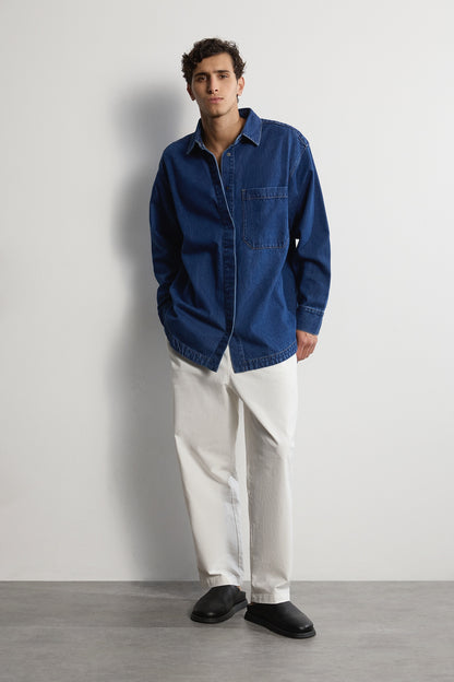 The Ari Overshirt - Mid-Blue Men
